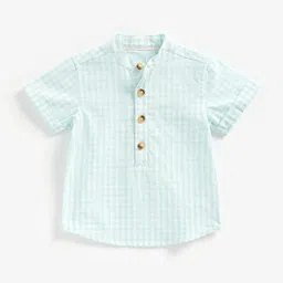mothercare Boys Green Checked Pure Cotton Casual Shirt-image-65