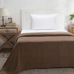 maspar Brown Solid TC 256 Cotton Single Bed Bedcover-picture-4