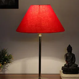 Devansh Red Metal Table Lamp With Cotton Shade-picture-32