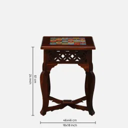 mudramark from pepperfry Petunia Sheesham Wood End Table In Honey Oak Finish image 2