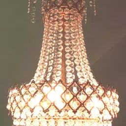 SHRI MAHAL ANTIQUES Gold-Toned & White Crystal Chandelier Ceiling Lamp image 4