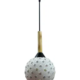 Lyse Decor White Textured Spherical Glass Ceiling Lamp image 4