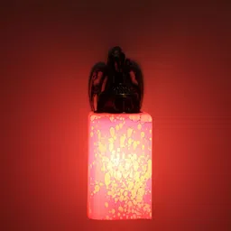 VAGalleryKing Pink & Gold-Toned Textured Glass Elephant Design Rectangle Shaped Wall Lamp image 2