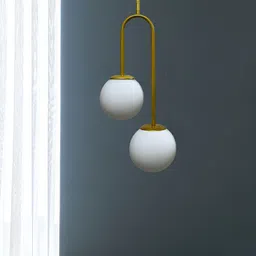 Lyse Decor Gold-Toned Dual Globe Hanging Pendant Ceiling Lamp With Adjustable Cord image 2