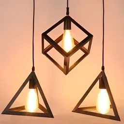 Areezo Black Metal Triangle Ceiling Lamp image 3