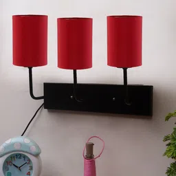 Devansh Red & Black Cylindrical Cotton Cluster Wall-Mounted Lamp image 5