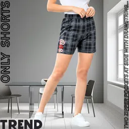 tthe dreams Pack of 2 Checkered, Printed Women Multicolor Casual Shorts image 4