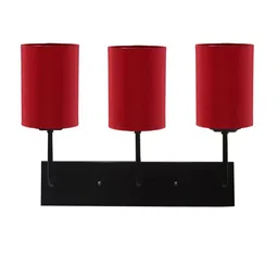 Devansh Red & Black Cylindrical Cotton Cluster Wall-Mounted Lamp image 2
