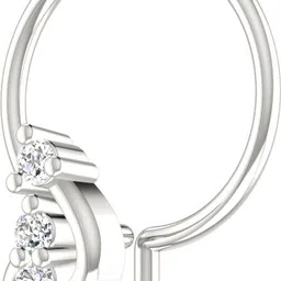 avsar Jija 14kt Cubic Zirconia White Gold Nose Wire image 2