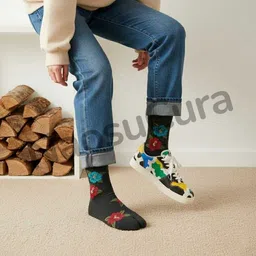 naosucura Women Woven Mid-Calf/Crew image 5