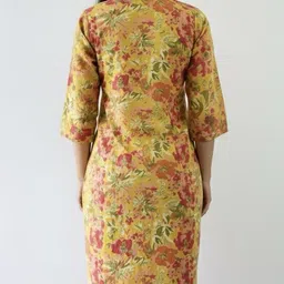 fabkart creation Women Abstract Pure Cotton Straight Kurta image 3