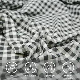 MORADO Glace Cotton 210 TC Single Bed Size Duvet Cover/Quilt Cover/Rajai Cover/Blanket Cover with Zipper (60x90 Inches,Grey) image 4