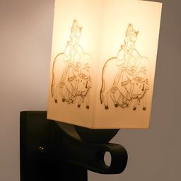 Gojeeva White Krishna Printed Acrylic Traditional Rectangle Wall Lamp-picture-21