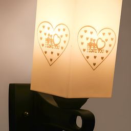 Gojeeva White & Black Printed Acrylic Traditional Rectangle Shaped Wall Lamp-picture-20