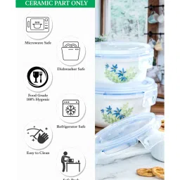 cello Opal Glass 3pcs Storage Container Set of each 1pc Large, Medium & Small image 4