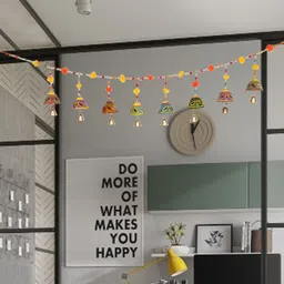 kuber industries Rajasthani Traditional Door Hanging 8 Bells Bandarwal|Pack of 2 (Multicolor) Plastic Windchime image 4