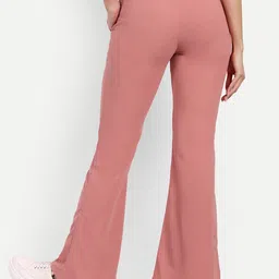 next one Women Flared Pink Polyester Trousers image 3