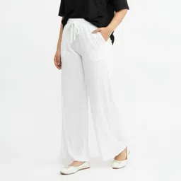 sakhi saheli fashion Women Comfort Fit, Flared Black Polycotton Trousers image 2