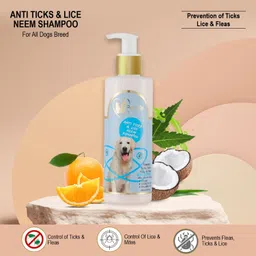 pet life Neem Dog Shampoo Anti Tick & Flea For Shih Tzu Dog & Puppy | Healthy Shiny Coat Allergy Relief, Flea and Tick, Anti-itching, Conditioning Fresh Fragrance, Control Lice, Mites, Tick & Flea Shampoo For Dog, For All Dog Breed Dog Shampoo image 2
