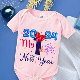 Babywish Infants New Year Printed Cotton Envelope Neck Bodysuit-picture-20