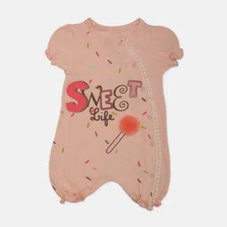Zyra Kids Infant Girls Peach-Coloured & Orange Printed Romper-picture-30