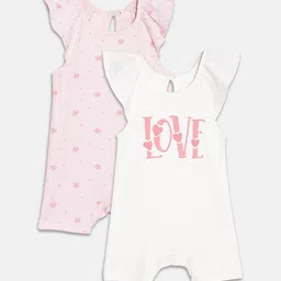 YK Organic Infants Girls Pack Of 2 Printed Organic Cotton Rompers-picture-18