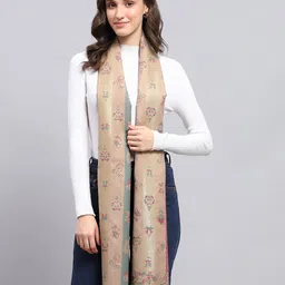 monte carlo Self Design Acrylic Women Beige Stole-picture-35