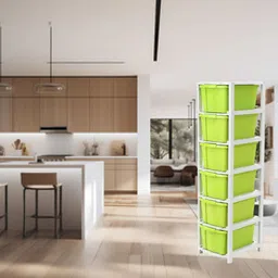 maxtid 6 Layer Plastic Modular Drawer for Office, Hospital, Parlor Free Standing Plastic Kitchen Trolley-picture-13