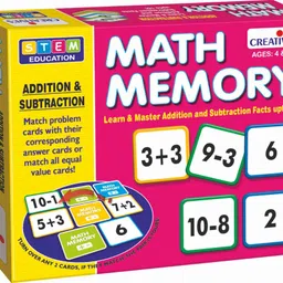 creatives Math Memory - Addition & Subtraction Learning Cards Game STEM Toy for Age 4+-picture-11