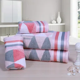 rangoli Multicolor 560 GSM Cotton 4 Pieces Towel Gift Set image 1