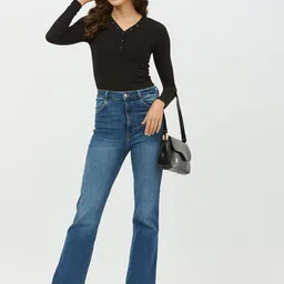 harpa Casual Regular Sleeves Solid Women Black Top image 5