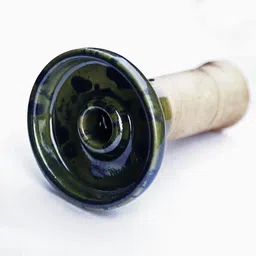 Nature KAFILA American Funnel Clay / Ceramic Hookah Bowl / Chillum - Unique Design & Long Lasting Flavor Shisha Chillum (Compatible with Any Hookah) 5 inch. ( Dark Green & Black ) 5 inch Ceramic Hookah image 2