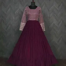 mutila Embroidered Georgette Stitched Anarkali Gown image 2