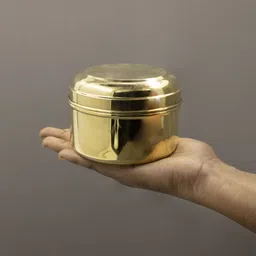 spillbox Brass Container Box | Prasadham Box Mandir | Tiffen Box | Lunch Box |Roli-big2 1 Containers Lunch Box image 4