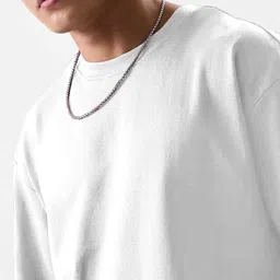 r s fashion Men Solid Round Neck Cotton Blend White T-Shirt image 3