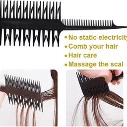 combzone Set of 3 Hair Colouring Combs 3-in-1 Hair Dye Brush Plastic Combs Highlight Comb image 2