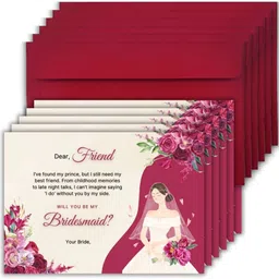 5.8x8.3inch Will You be My Bridesmaid Invites with Envelopes Invitation Card-image-70