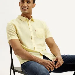 levi's Men Slim Fit Solid Spread Collar Casual Shirt-picture-16