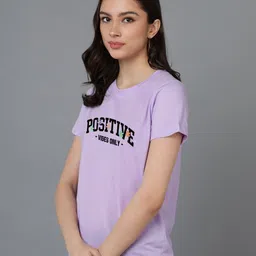 adyavastram Pack of 3 Women Graphic Print Round Neck Cotton Blend Multicolor T-Shirt image 3