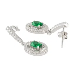 GIVA 925 Sterling Silver Rhodium Plated Forest Green Drop Earrings image 3