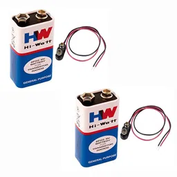 9 VOLTS HW BATTERY with Connector, HI-WATT 100% 9V Long LifeBattery-image-56