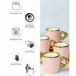 roxx Porcelain Coffee/Tea Gold Design Mug Set of 6pcs image 5