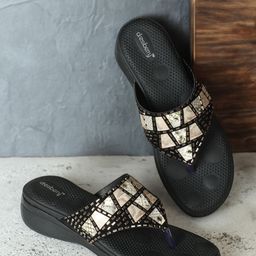 DressBerry Black Embellished Open Toe Comfort Heels-picture-34