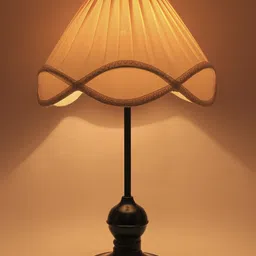 Devansh Black & Beige Iron Frustum Table Lamp With Iron Black Base-picture-19