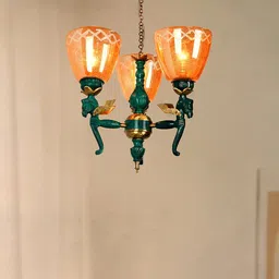 Fos Lighting Green & Brown Printed  Green Ceiling Lamp image 2