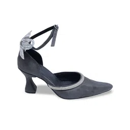 Sana K Luxurious Footwear Striped Party Block Pumps image 2