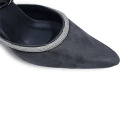 Sana K Luxurious Footwear Striped Party Block Pumps image 5