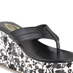 Shoetopia Floral Printed Open Toe Wedges image 3