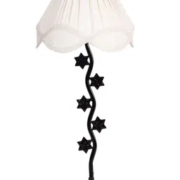 Devansh Off White Frustum Textured Contemporary Wooden Table Lamps image 2