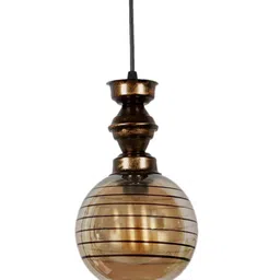 foziq Gold-Toned Printed Metal Ceiling Lamps image 2